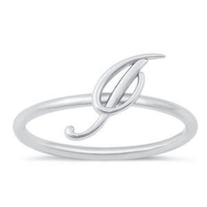 Script letter ring letter I ring available sz 5-10 sterling silver 925